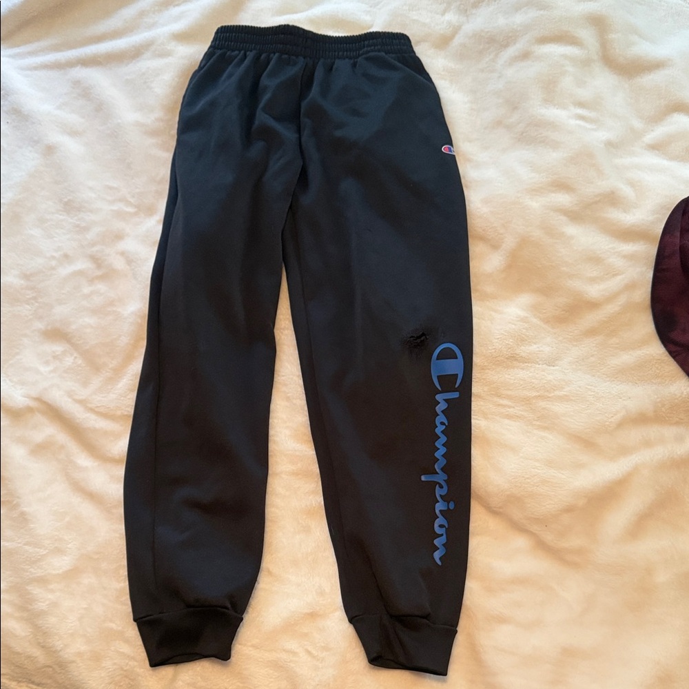 Champion Black Joggers with Blue Logo